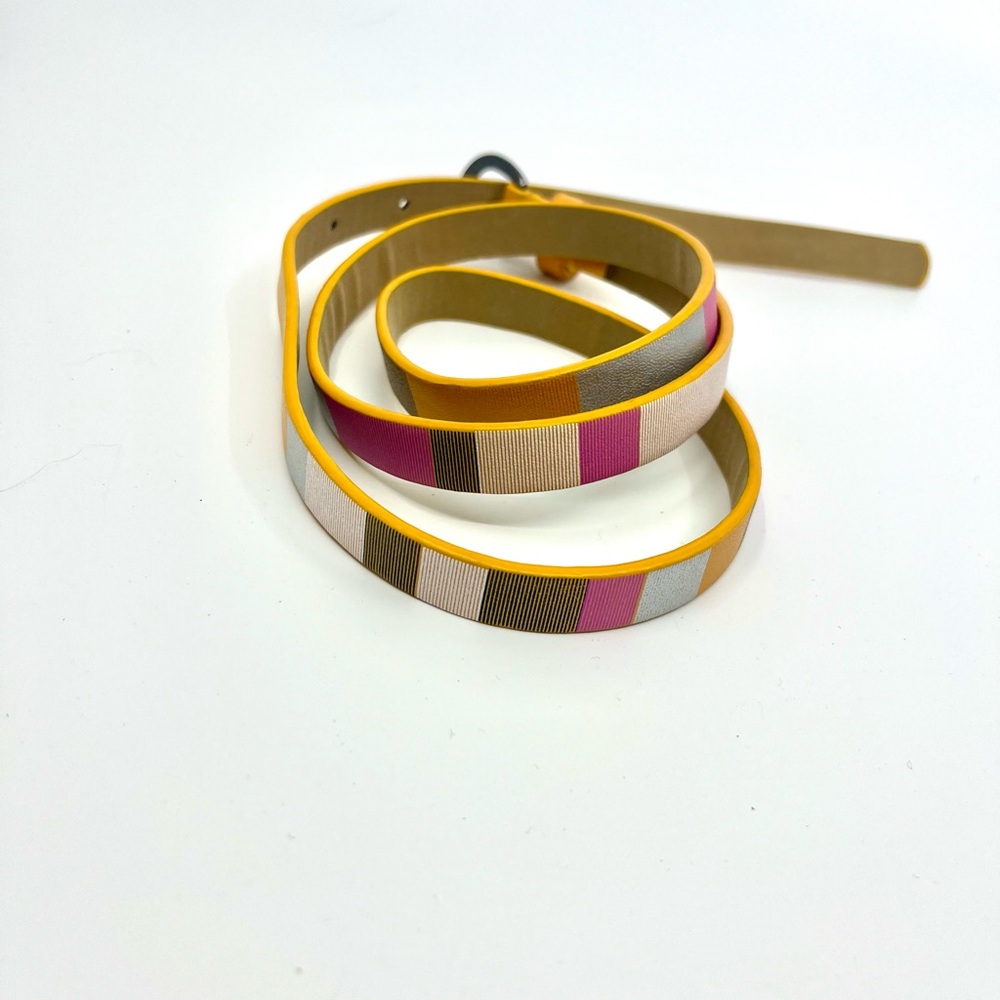 Striped Yellow and Pink Women's skinny Belt